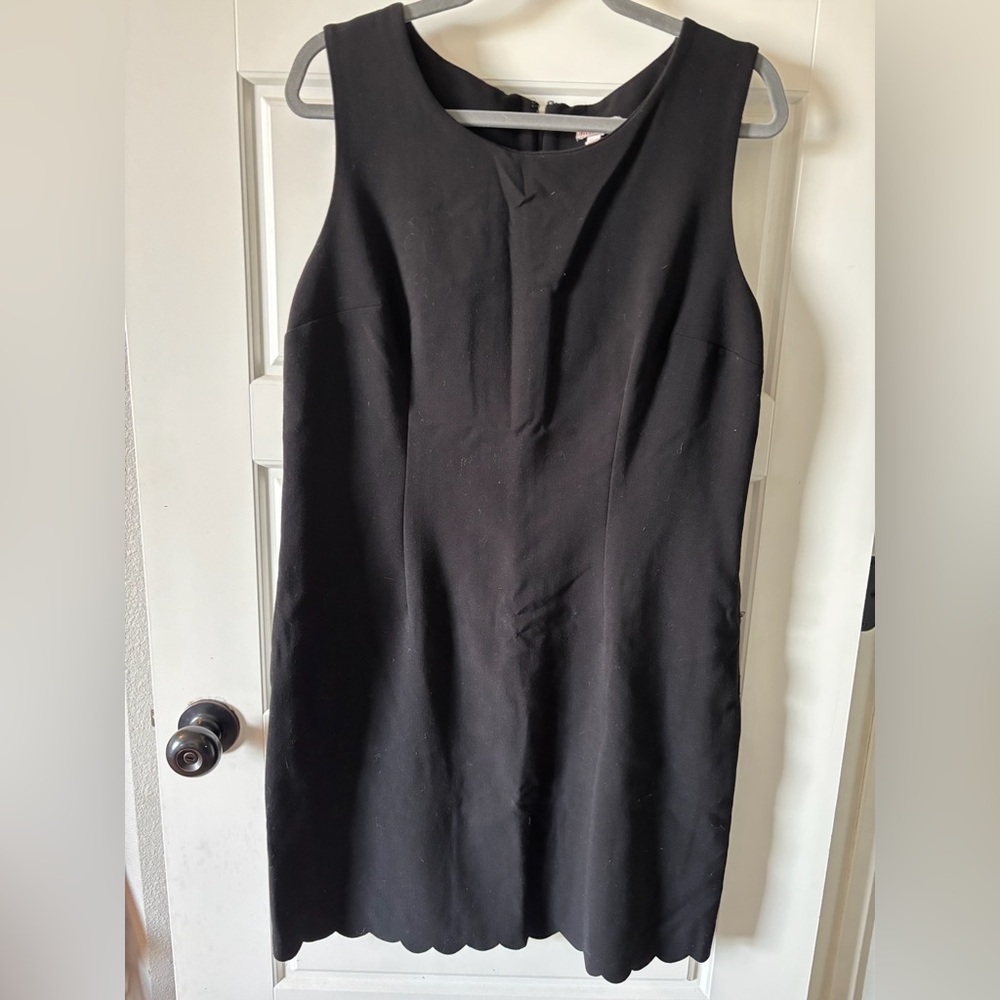 Merona Black Sleeveless Sheath Dress Scalloped Hem XL